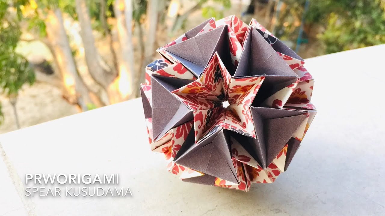 Spear Kusudama - PrwOrigami Folding Tutorial 【くす玉・折り紙】