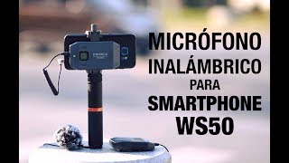 Micrófono inalámbrico para smartphone, Comica CVM-WS50(H) Micrófono de mano  para iPhone/Android Entrevista, micrófono de grabación profesional para