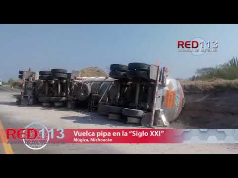 VIDEO Vuelca pipa con doble remolque en la “Siglo XXI”