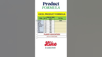 Excel product formula used MS #shortvideo #exceltricks #tricks #newshorts  #excel #exceleducation