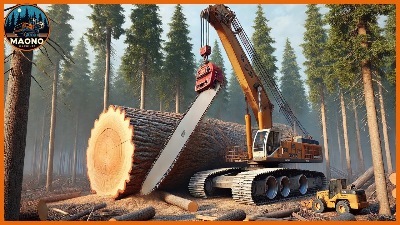 100 Incredible Dangerous Fastest Big Chainsaw Cutting Tree Machines 5 ...