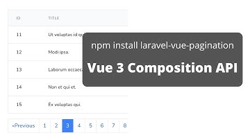 Laravel Vue Pagination: Composition API Example