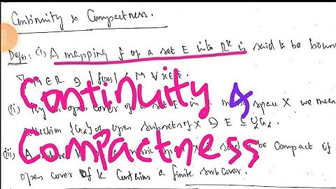 TRA - U 1.3 - Real Analysis - Continuity and Compactness | MMM#03 | 07.10.2020