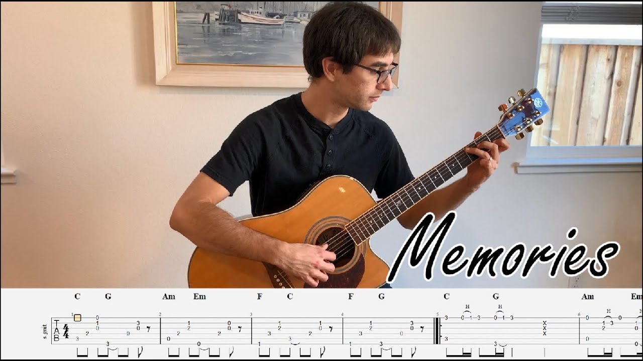 Maroon 5 - Memories (Fingerstyle Guitar Cover) with Tabs