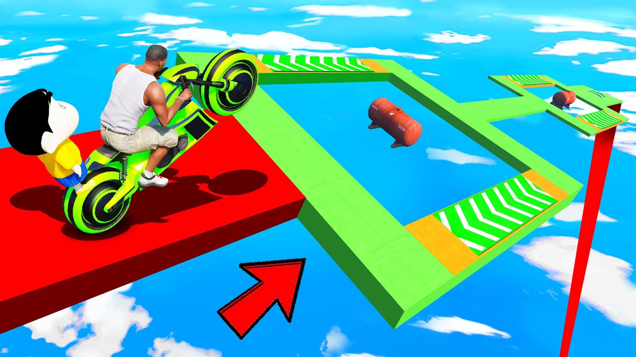 SHINCHAN AND FRANKLIN TRIED THE IMPOSSIBLE SQUARE OBSTACLES PARKOUR ...