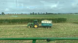 4440 John Deere tractor carting Maize silage
