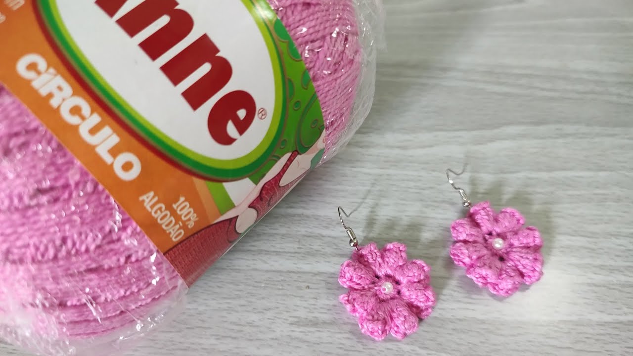 Brinco flor de crochê - passo a passo