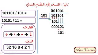 الضرب و القسمة في النظام الثنائي multiplying and dividing in binary system