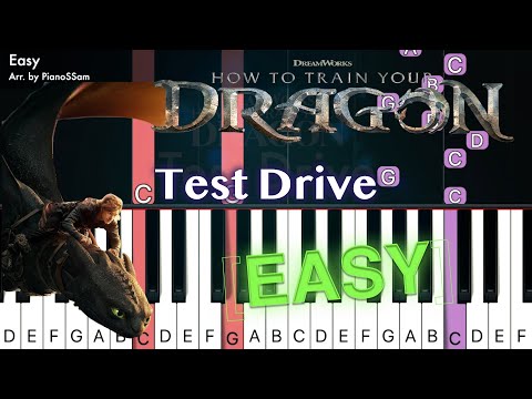 Easy Test Drive How To Train Your Dragon Piano Tutorial 