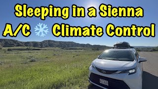 Sleeping in a Sienna Hybrid  My Overnight A/C ❄ Routine with Climate Control  Nomad Van Life