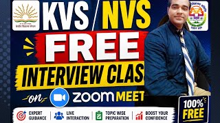 Free KVS NVS Interview on ZOOM MEET | KVS/NVS Teacher interview free class | PD Classes