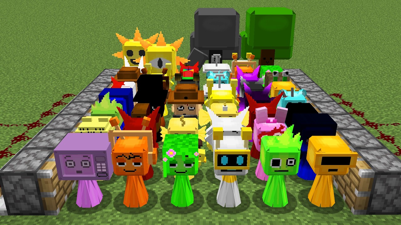Sprunki Minecraft Built In all Sprunki combined in minecraft - YouTube