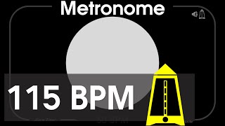 115 BPM Metronome  Allegro  1080p  TICK and FLASH, Digital, Beats per Minute