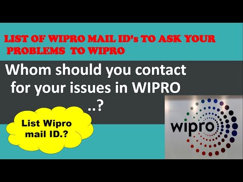 List of Mail Id's to contact wipro..! || ask your problem for respective person in wipro