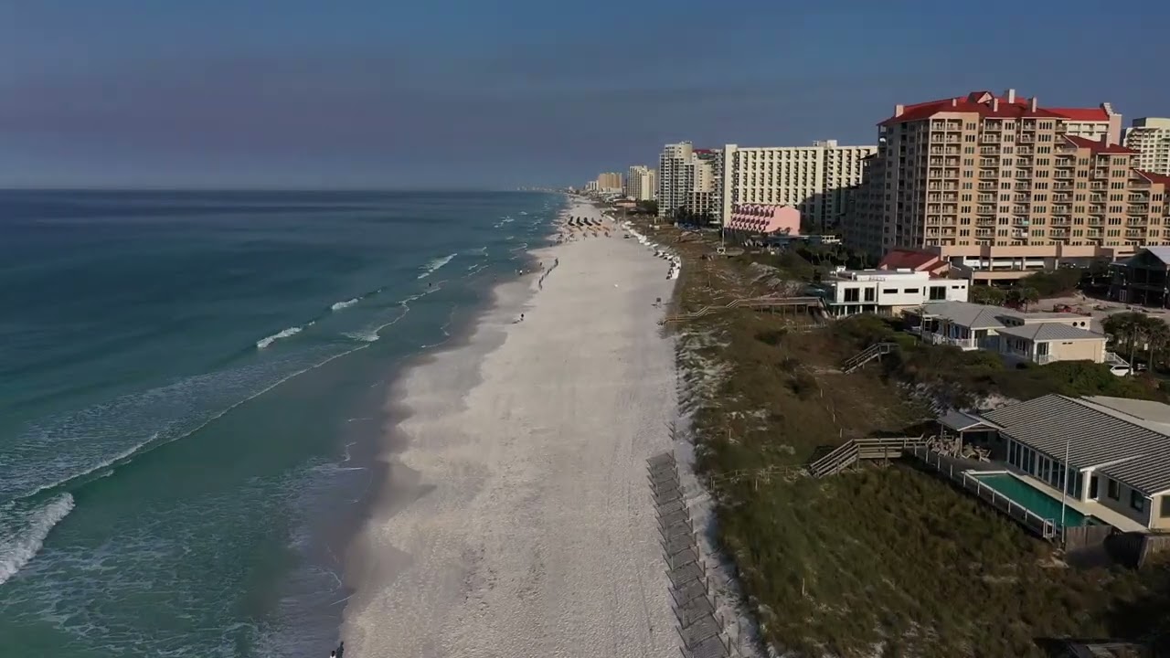 Destin, Florida Drone in Early Morning on the Beach 4K