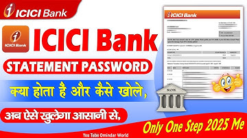 Icici Bank Statement Ka Password Kya Hota Hai | Bank Statement Kaise Khole | Statment Password 🔑 ?