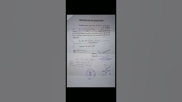 (SSB) certificate of character