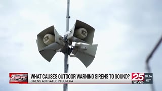 What causes outdoor warning sirens to sound?
