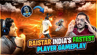 RAISTAR INDIA FASTEST PLAYER GAMEPLAY GYANGAMING AND GYAN RISHABH OP REACTION - Garena Free Fire