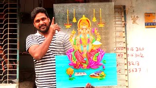 Amazing Glass Painting Work | Lord Vinayaka Painting on Glass | Window Glass | Almara Glass Designs
