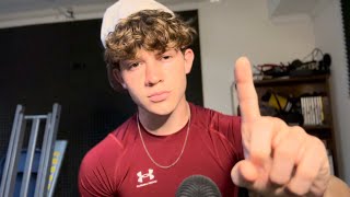 Cool Jock Makes A Deal With You ASMR (gum chewing, body scratching, mouth sounds, hand sounds)