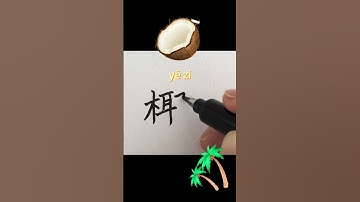 166【椰子/Coconut】Chinese character strokes order/read and write  in Chinese with pinyin #learnchinese