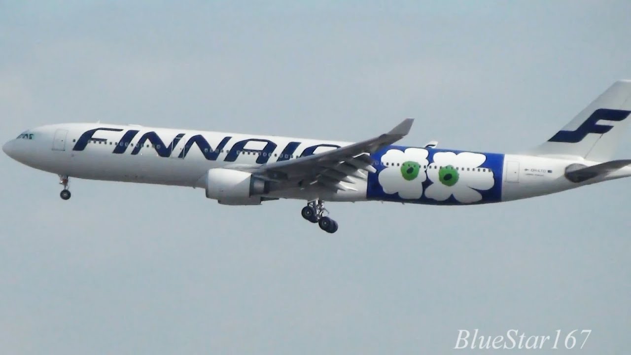 Marimekko - Unikko] Finnair Airbus A330-300 (OH-LTO) landing and