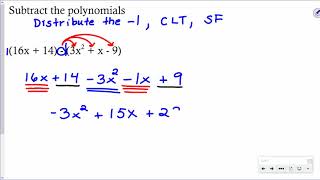 Adding & Subtracting Polynomials