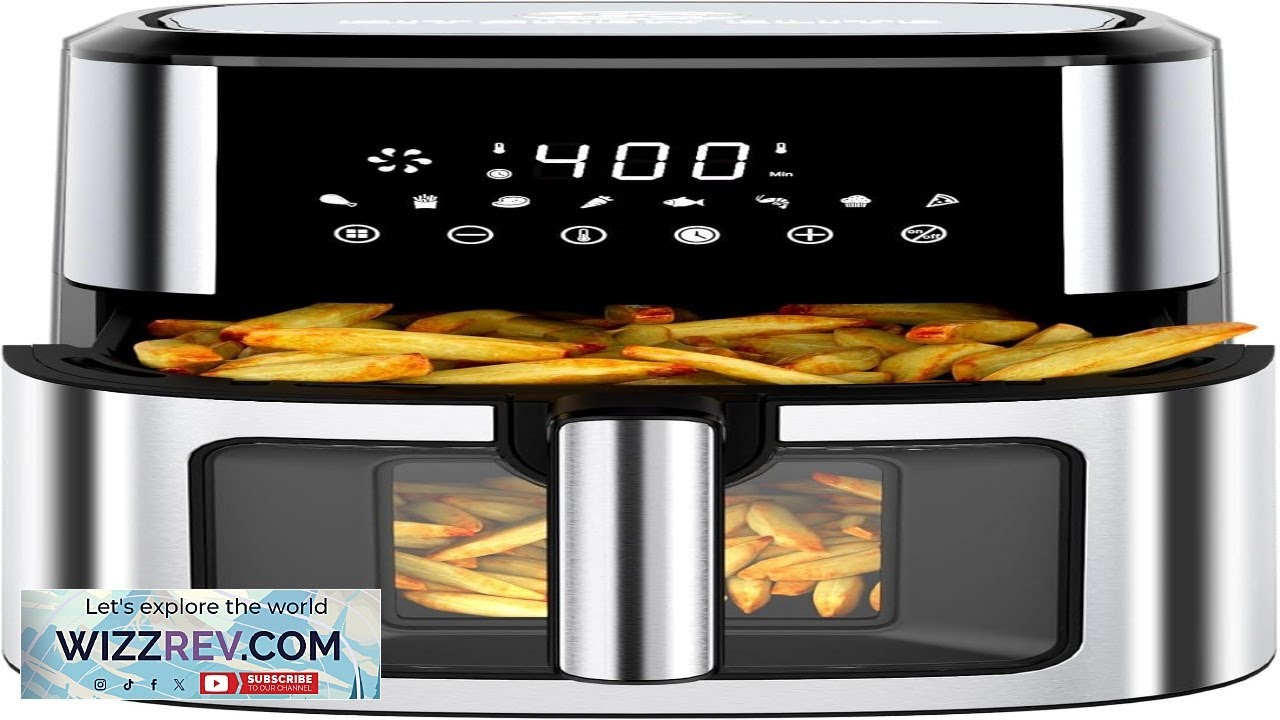 Kitchen Elite Air Fryer Stainless Steel with View Window XL 8.5QT Large