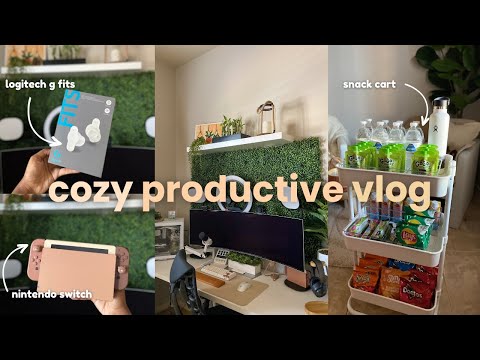 COZY PRODUCTIVE VLOG | ft. Logitech G FITS, cleaning, and snack cart restock