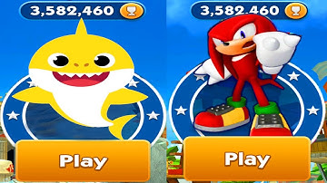 Sonic Dash vs Baby Shark Run - Knuckles vs All Bosses Zazz Eggman All 51 Characters