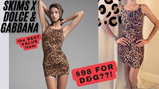 SKIMS x Dolce & Gabbana | COTTON RIB SCOOP TANK MINI DRESS | The Fashion Try On