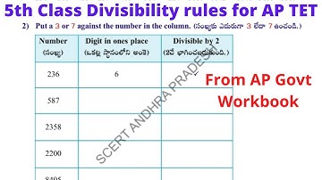 5th Class Divisibility rules for AP TET