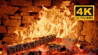 Crackling Fireplace Sounds For Relaxation | Christmas Fireplace 4K 3 Hours | Stress Relief, Sleep