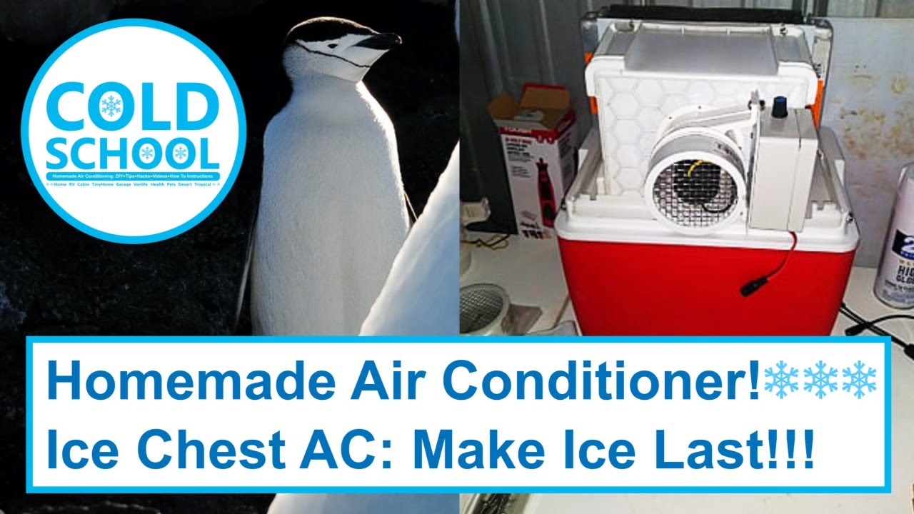 DIY Air Conditioner Ice Lasts Longer(D) The Water Pump Ice Chest Air