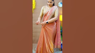 How To Make effortless Side Pleats in slippery Sarees 🏵️ #saree #sareedraping