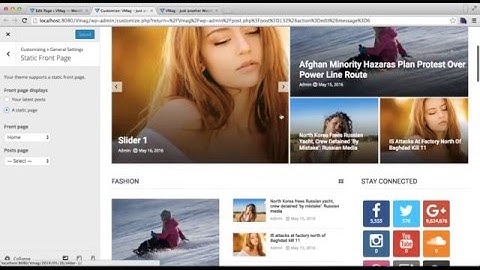 Free WordPress Online Magazine Theme Vmag - How to Set Static HomePage | WordPress Tutorial
