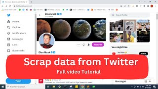 Scrap data from Twitter | Scrap tweets and Followers data | Elon Musk