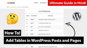 The Ultimate Guide to Add Tables in WordPress Posts and Pages