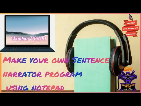 Make sentence narrator (speaker) program yourself using notepad
