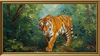 Jungle Tiger Framed TV Art 4k #SilentTVArt #FrameTVArt #SamsungFrameTV #TVArtNoMusic  #FloralTVArt screenshot 4