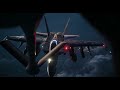 USAF KC 135 refuels F/A 18 Super Hornet