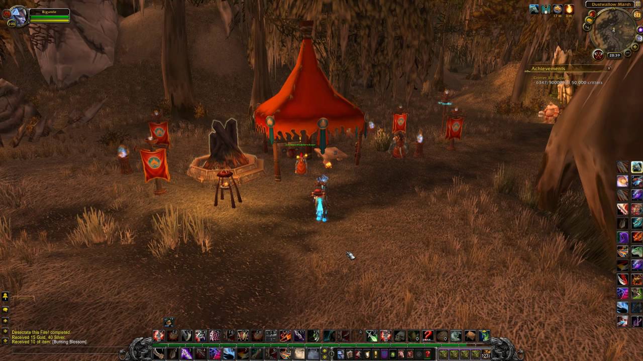 Quest ID 11847 Honor The Flame! In Dustwallow Marsh In Wow YouTube