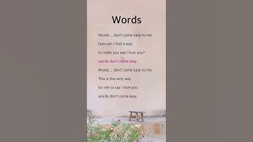 Thumbnail of Words | F. R. David #lyrics