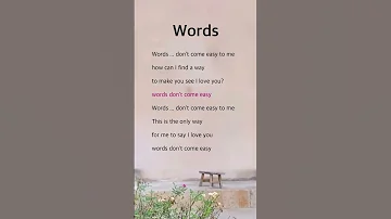 Words F R David Lyrics 