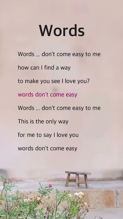 Words | F. R. David #lyrics