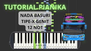 🎹 Tutorial Pianika Nada Telolet Basuri TIPE X GENIT 12 NOT Versi Pianika & Keyboard