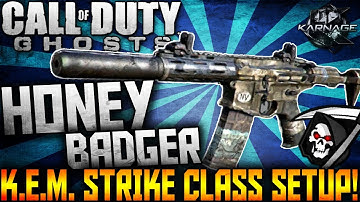 COD: Ghosts - "Honey Badger" BEST CLASS SETUP - KEM Strike Class Setup! (Ghosts In-Depth Class)