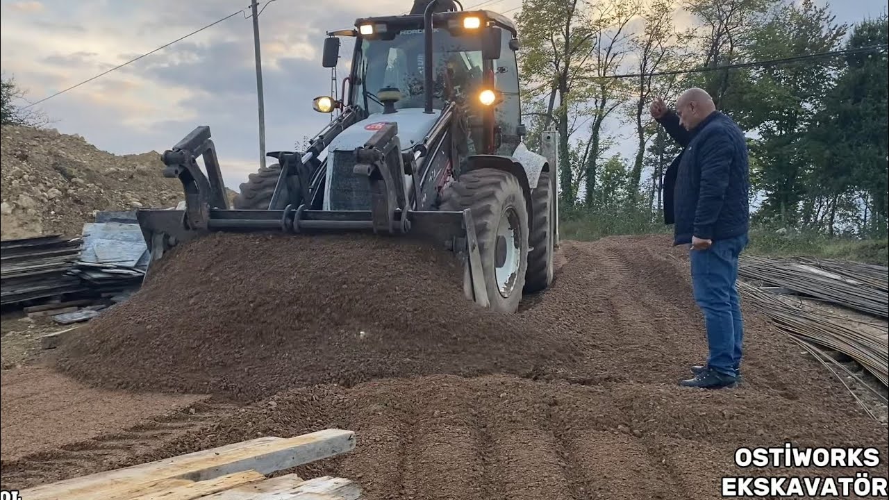 Hidromek 102s bekoloader kepçeyle Arazide Çalışmaya Gittik | inşaat çevresi çakıl serme