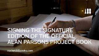 Sally Woolfson signing sheets for the Alan Parsons Project book